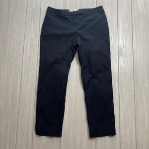 Diane Firsten Women's Black Straight Leg Italian Cropped Pants Size IT 46 US 12